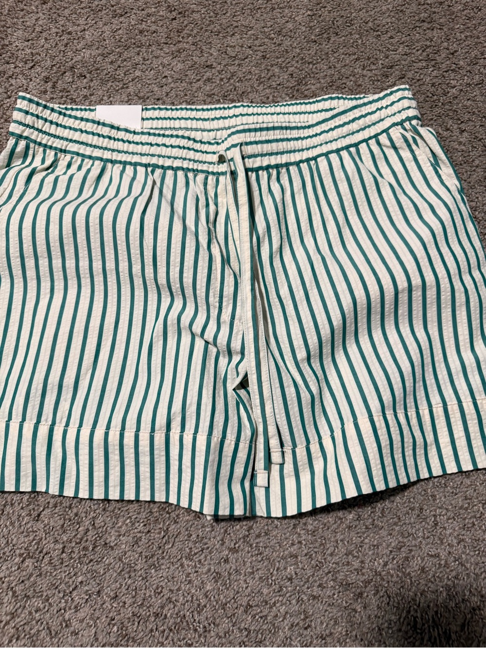 Banana Republic White Shorts with Green Vertical Stripes